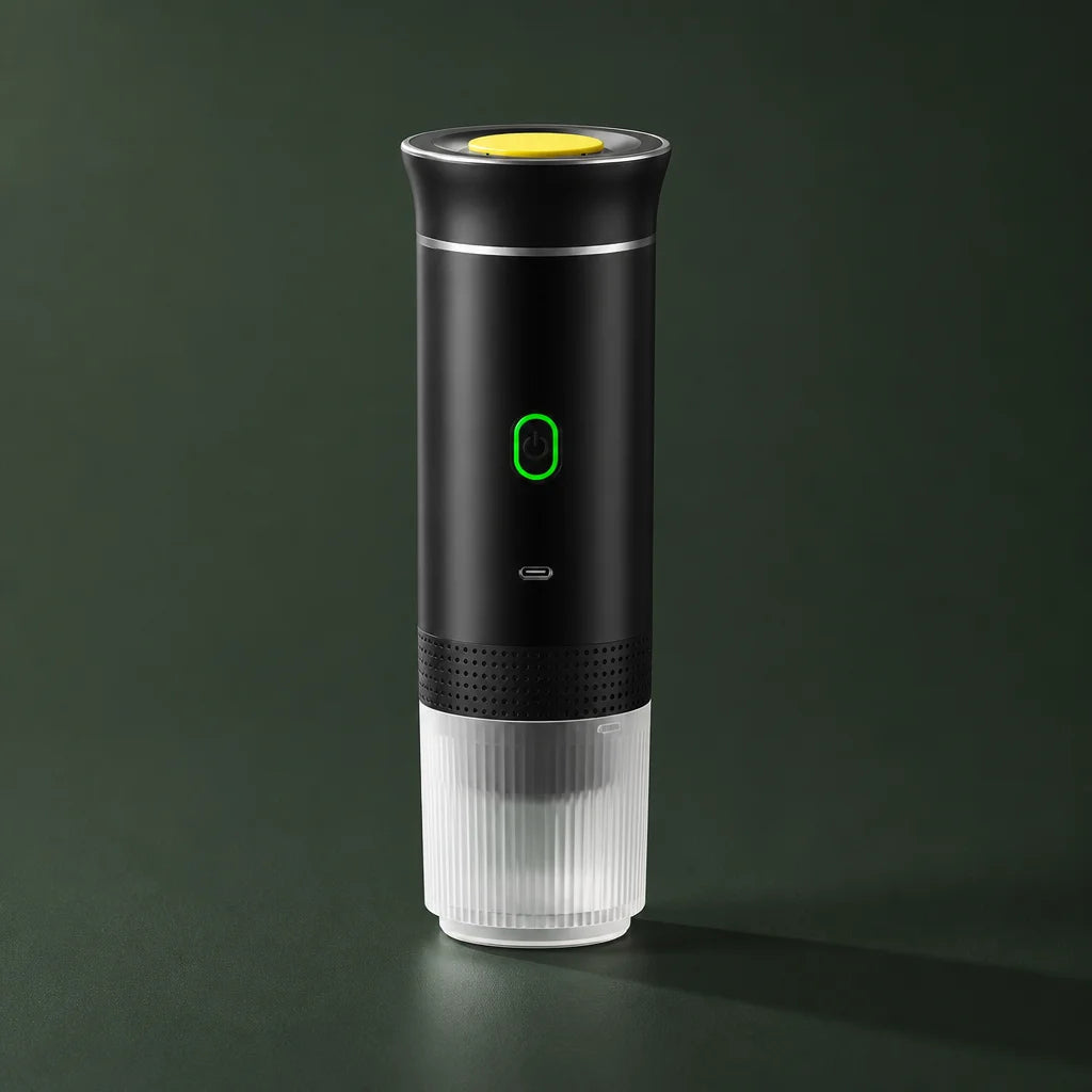 Minimal editorial product portrait sized for a square popup image. Place the exact sourced portable